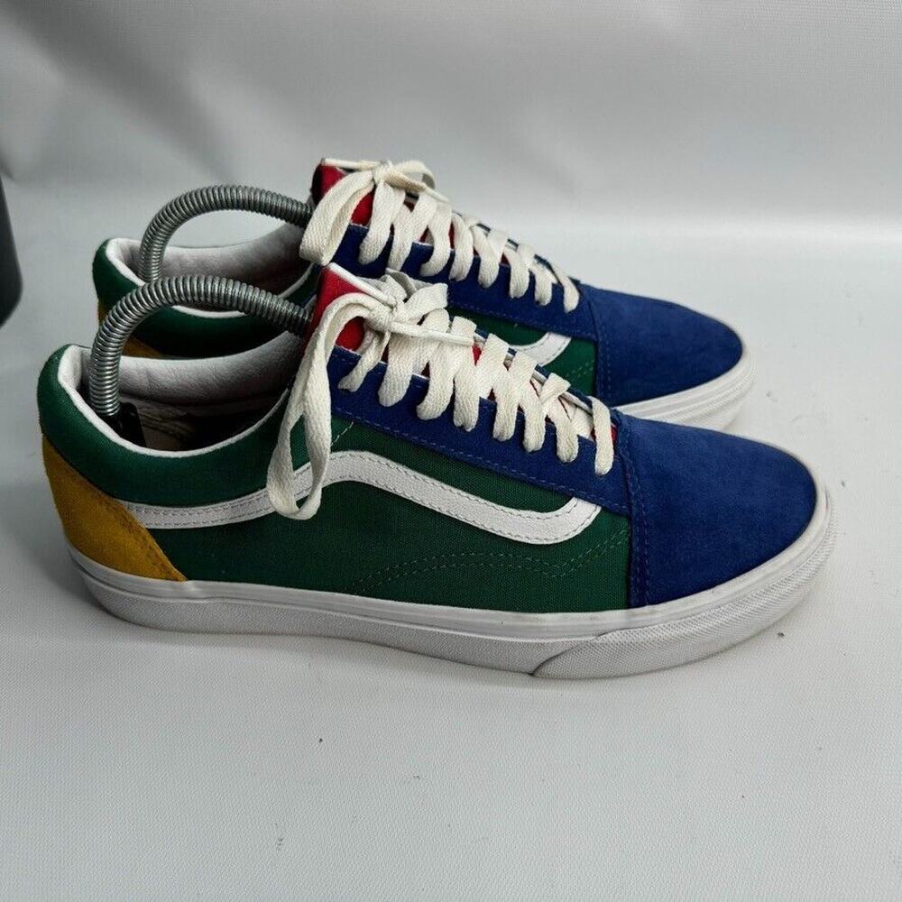 Vans Old Skool Low Yacht Club Shoes Mens 9 Blue Red Yellow Green Suede/Canvas